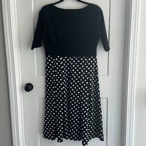 Women's Vintage Patchwork Pockets Swing Casual Dress